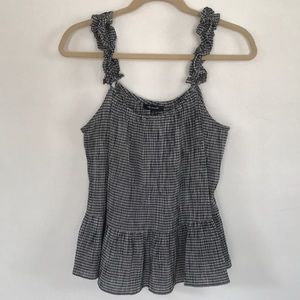 Madewell Gingham Ruffle Strap Cami Top